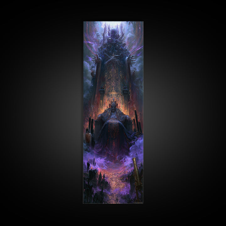 The Dreaming Priest Of The Outer Gate, Dark Academia Wall Art, Tall Narrow Wall Art, Framed Canvas Print, Gothic Wall Decor