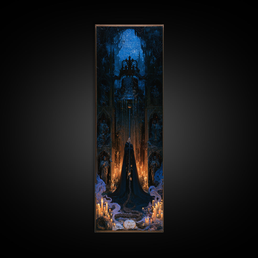 The Bellringer Of The Sunken Cathedral, Victorian Gothic Art, Tall Narrow Wall Art, Canvas Print, Gothic Wall Decor, Halloween Portrait Art