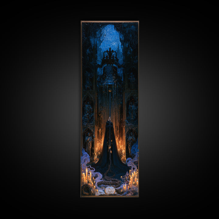The Bellringer Of The Sunken Cathedral, Victorian Gothic Art, Tall Narrow Wall Art, Canvas Print, Gothic Wall Decor, Halloween Portrait Art