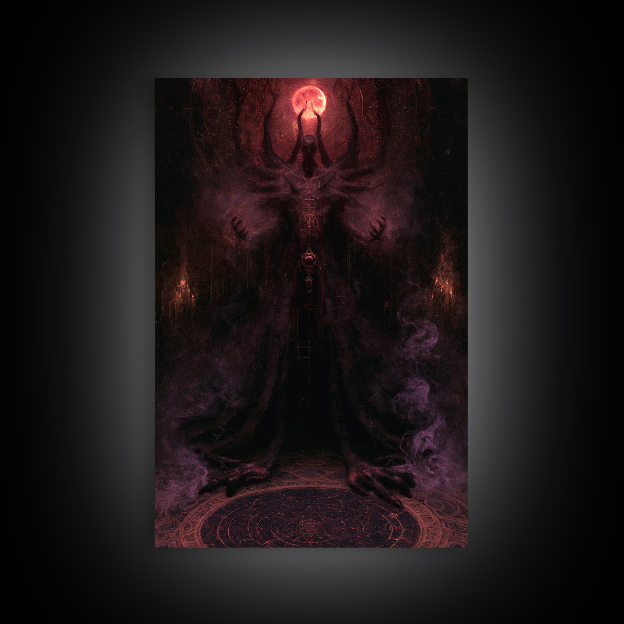 The Crawler Beneath The Floor Of Stars, Antique Gothic Portrait, Vertical Wall Art, Canvas Print, Gothic Wall Decor, Halloween Portrait Art