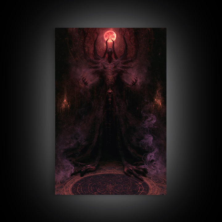 The Crawler Beneath The Floor Of Stars, Antique Gothic Portrait, Vertical Wall Art, Canvas Print, Gothic Wall Decor, Halloween Portrait Art