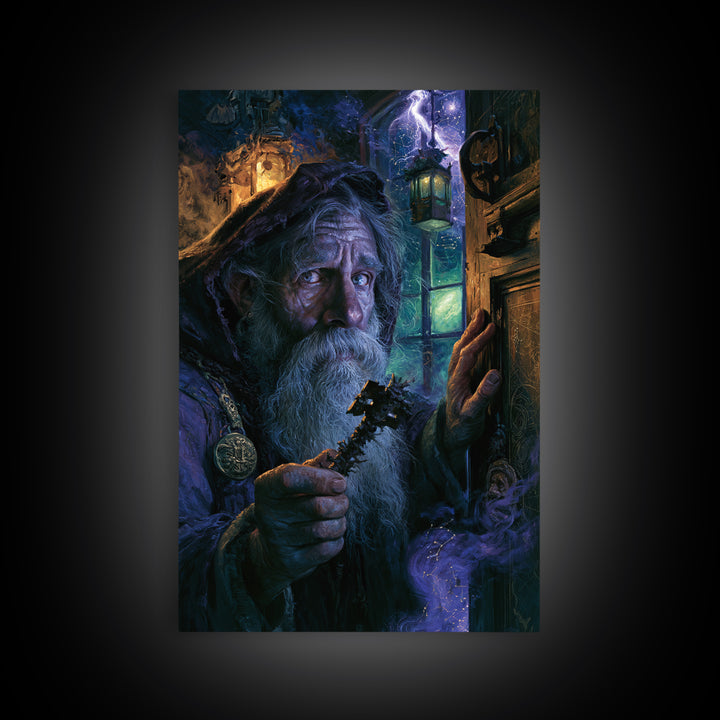 The Keeper Of The Black Reef Key, Victorian Horror Portrait, Vertical Wall Art, Canvas Print, Gothic Wall Decor, Halloween Portrait Art