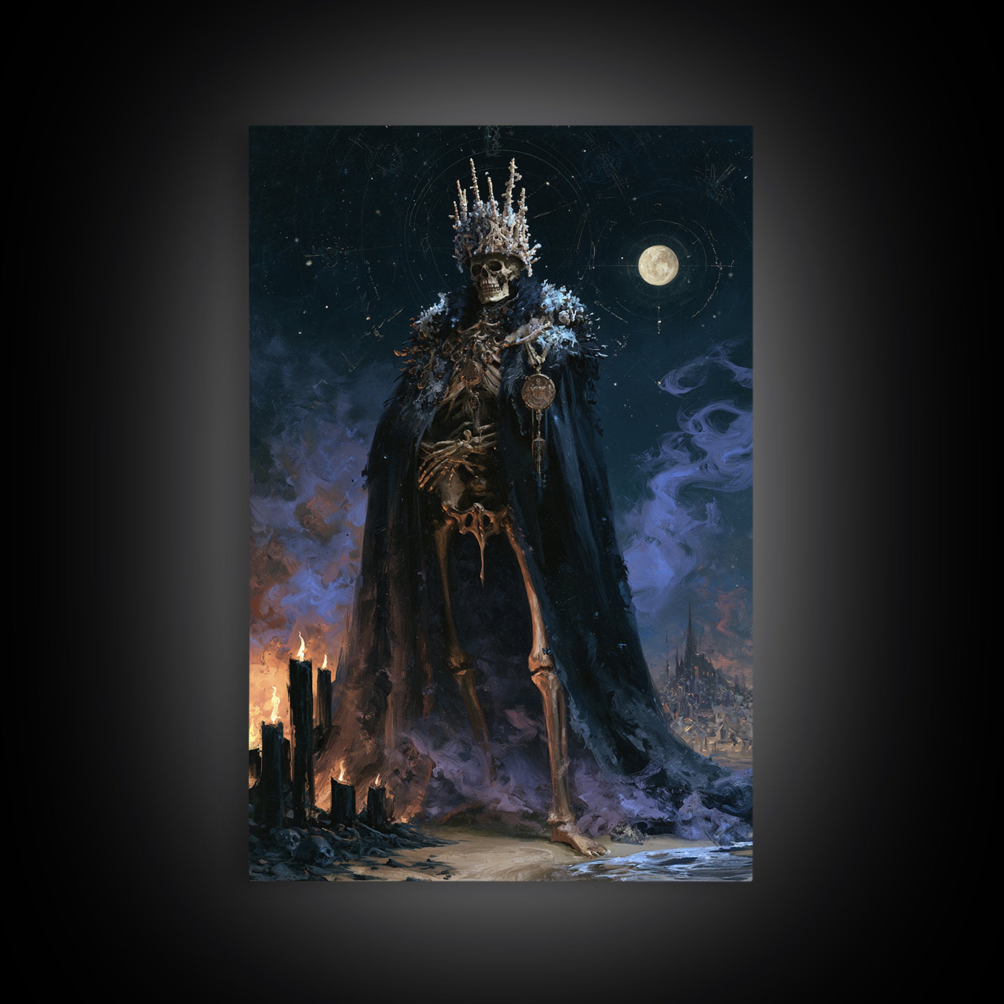 The Salt King Of The Black Shore, Lovecraftian Portrait Art, Vertical Wall Art, Canvas Print, Gothic Wall Decor, Halloween Portrait Art