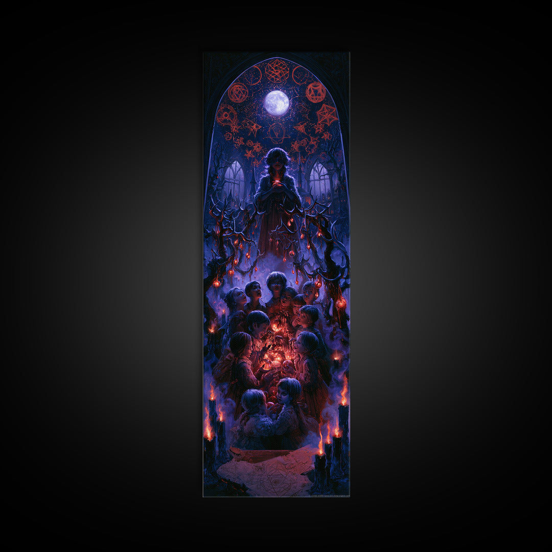 The Children Of The Star Orchard, Dark Academia Wall Art, Tall Narrow Wall Art, Framed Canvas Print, Gothic Wall Decor, Halloween Decor