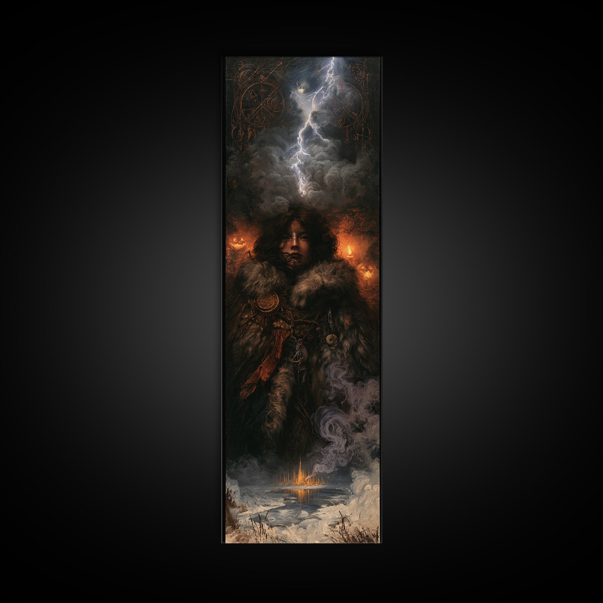 The Frost Beyond Carcosa, Macabre Victorian Decor, Tall Narrow Wall Art, Canvas Print, Gothic Wall Decor, Halloween Portrait Art