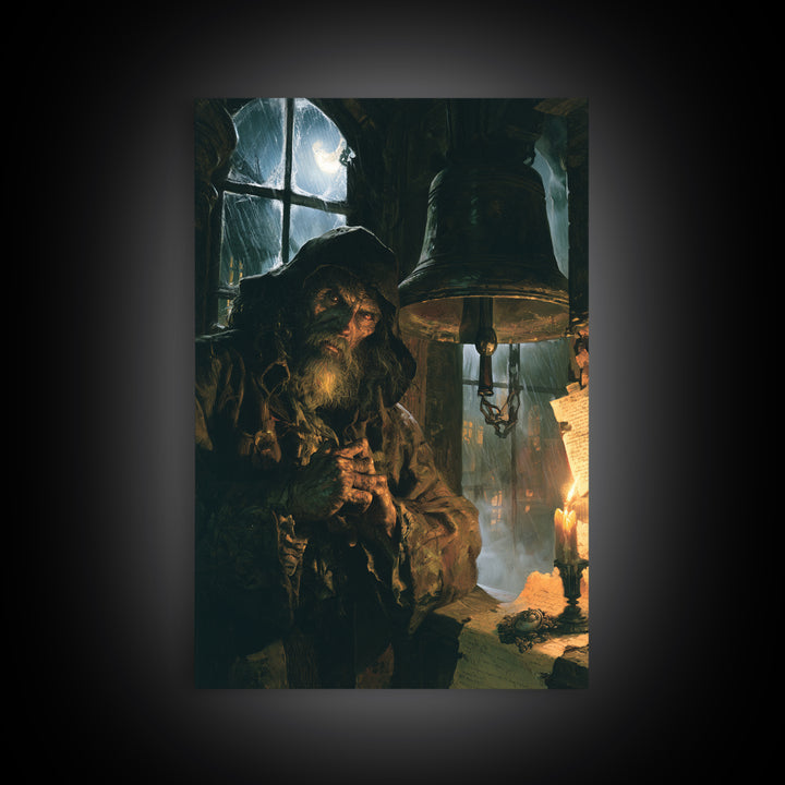 The Tower Bell Phantom, Victorian Phantom Portrait, Vertical Canvas Print, Gothic Home Decor, Spooky Season Decor, Classic Monster Art