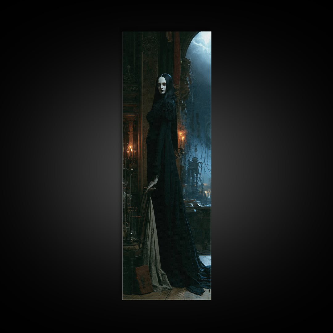 The Alabaster Creation, Victorian Monster Portrait, Tall Narrow Canvas Print, Gothic Home Decor, Gothic Wall Decor, Classic Monster Art