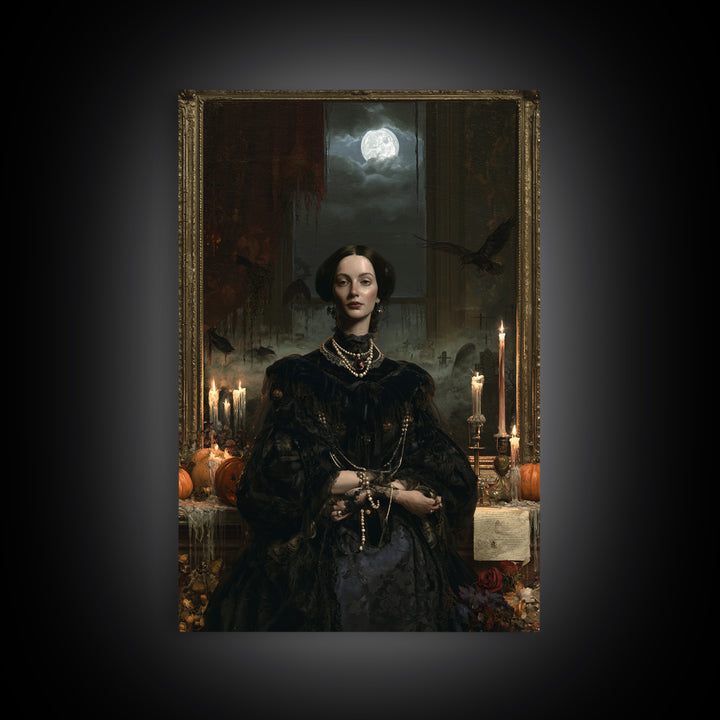 The Wax Museum Lady, Macabre Victorian Portrait, Vertical Canvas Print, Macabre Home Decor, Gothic Wall Decor, Classic Monster Art