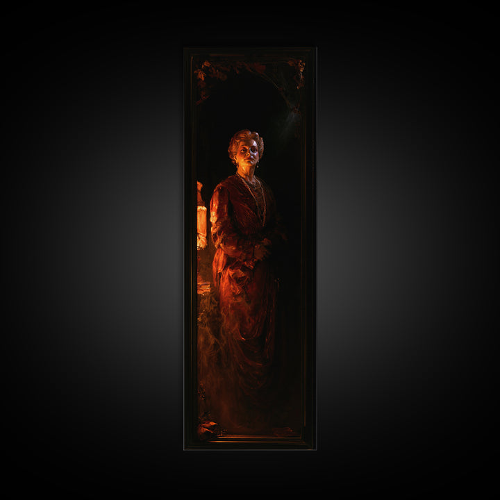 The Wax Museum Lady, Macabre Victorian Portrait, Tall Narrow Canvas Print, Macabre Home Decor, Canvas Print, Classic Monster Art