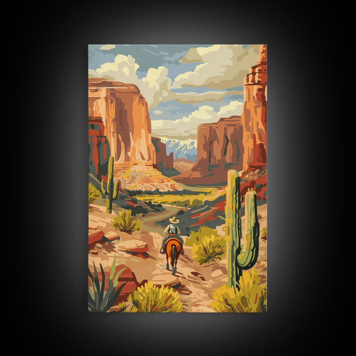 Colorful Western Cowboy Boots with Floral Design - Framed Canvas Print, Rustic Wall Art, Western Boot Decor for Living Room