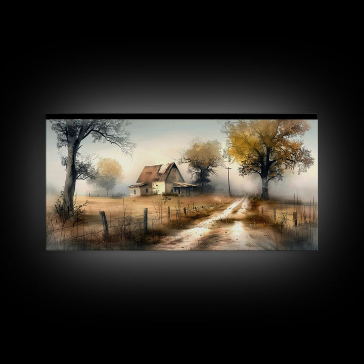 Desert Flora with Vibrant Flowers and Mountains, Colorful Framed Canvas Print for Home, Southwestern Style Wall Art, Nature Decor