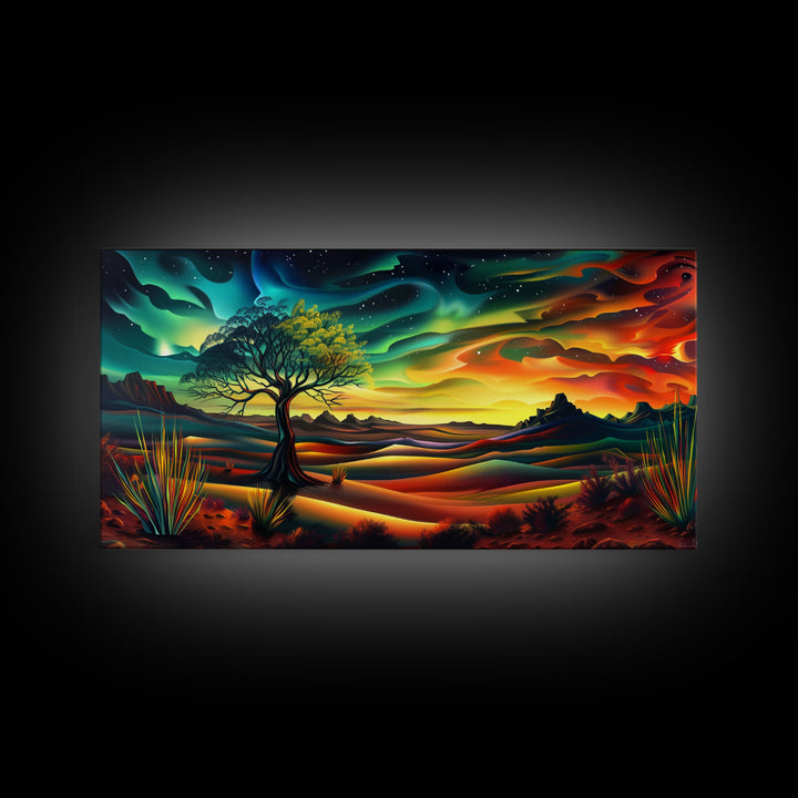 Van Gough Inspired Snowy Mountain Scenery, Striking Framed Canvas Print, Ideal for Living Room Art, Rustic Bedroom Decor Nature Wall Art