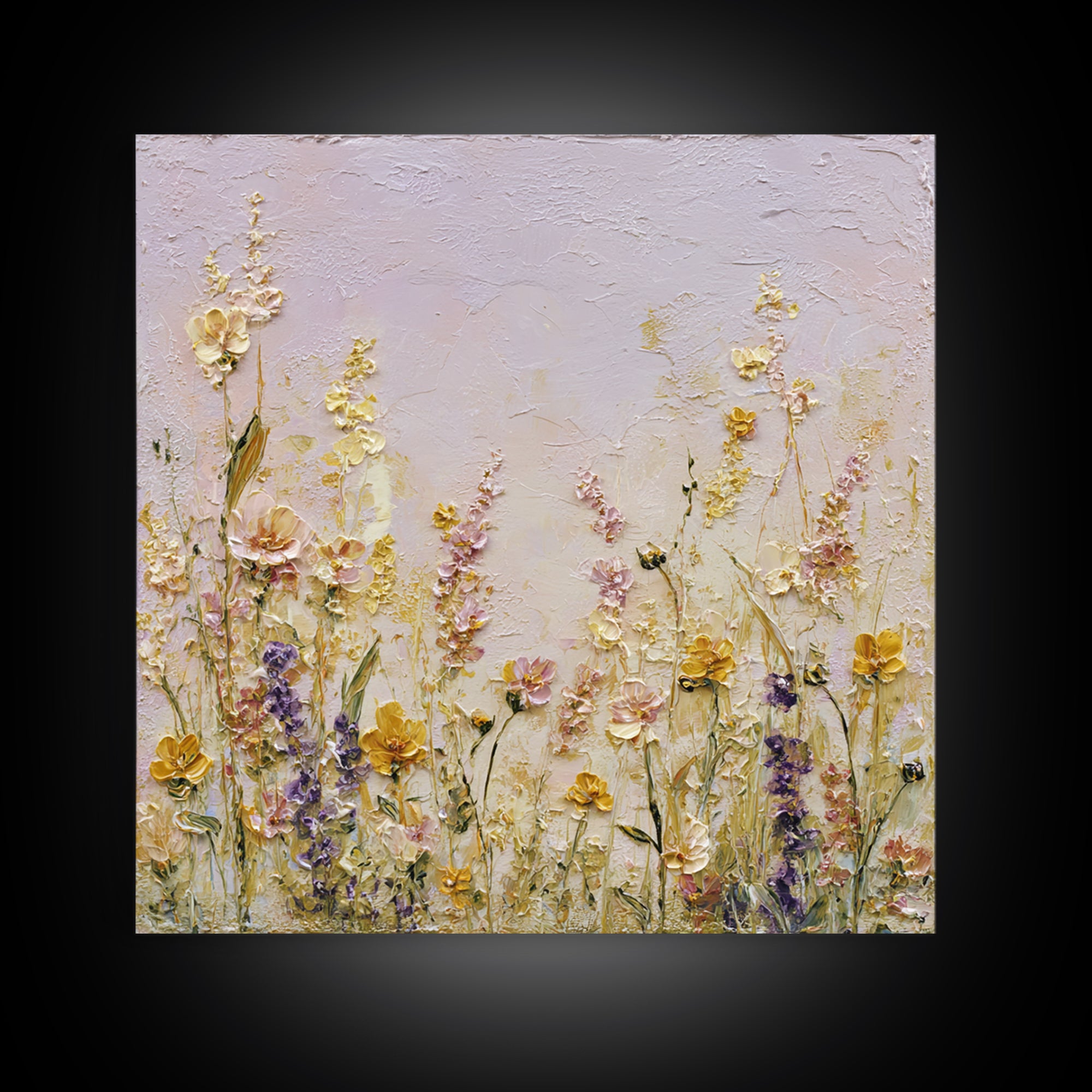 Impressionist Meadow of Wildflowers Canvas Print, Wall Art, Gallery Decor, Living Room Decor, Fine Art, Home Decor, WAL-1x1-17