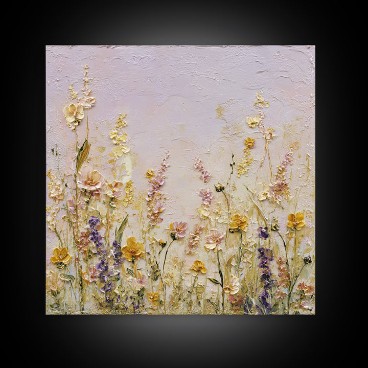 Impressionist Meadow of Wildflowers Canvas Print, Wall Art, Gallery Decor, Living Room Decor, Fine Art, Home Decor, WAL-1x1-17
