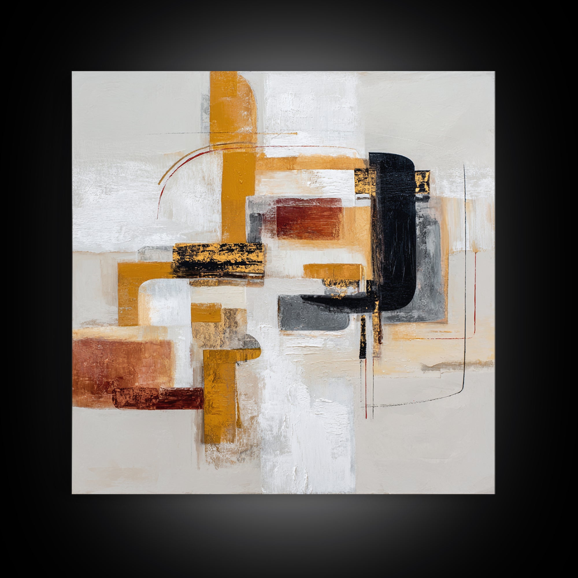 Statement Abstract with Bold Layered Brushwork Canvas Print, Wall Art, Room Decor, Living Room Decor, Abstract Art, WAL-1x1-25