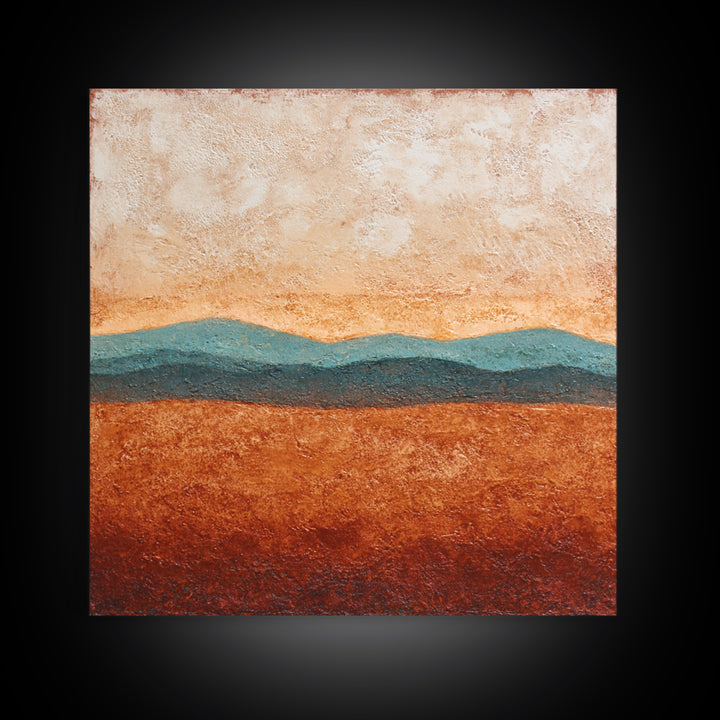 Desert Landscape in Warm Terracotta Tones Canvas Print, Wall Art, Wall Hanging, Living Room Decor, Fine Art, WAL-1x1-31