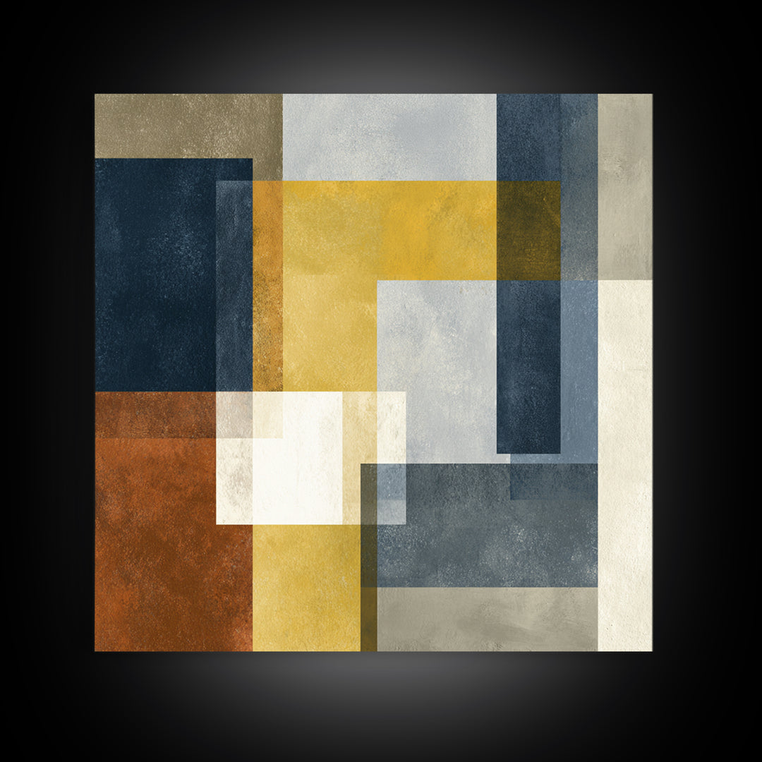 Modern Geometric Composition for Living Spaces Canvas Print, Wall Art, Home Decor, Living Room Decor, Abstract Art, WAL-1x1-4