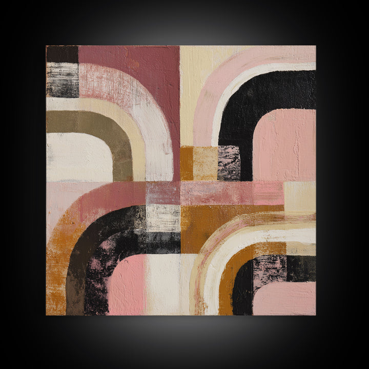 Statement Abstract with Bold Layered Brushwork Canvas Print, Wall Art, Room Decor, Living Room Decor, Abstract Art, WAL-1x1-49