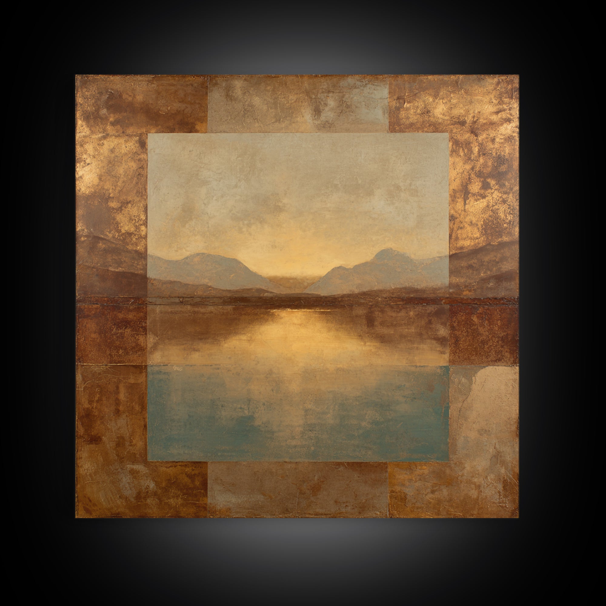 Desert Landscape in Warm Terracotta Tones Canvas Print, Wall Art, Abstract Wall Art, Living Room Decor, Watercolor Art, WAL-1x1-55