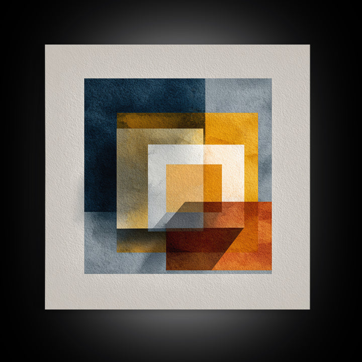 Modern Geometric Composition for Living Spaces Canvas Print, Wall Art, Textured Wall Art, Living Room Decor, Abstract Art, WAL-1x1-76