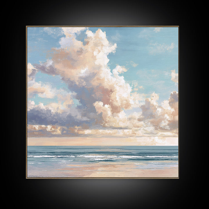 Classic Seascape with Dramatic Clouds Canvas Print, Wall Art, Art, Living Room Decor, Fine Art, Wall Clock, Large Wall Art, WAL-1x1-99