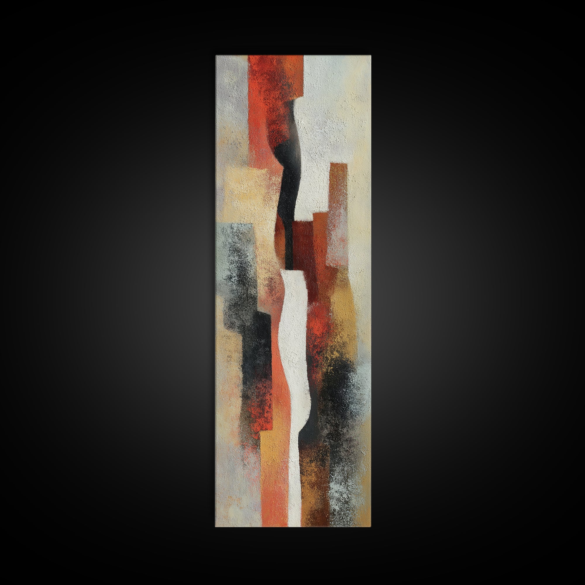 Statement Abstract with Bold Layered Brushwork Canvas Print, Wall Art, Minimalist Decor, Living Room Decor, Fine Art, WAL-1x3-13