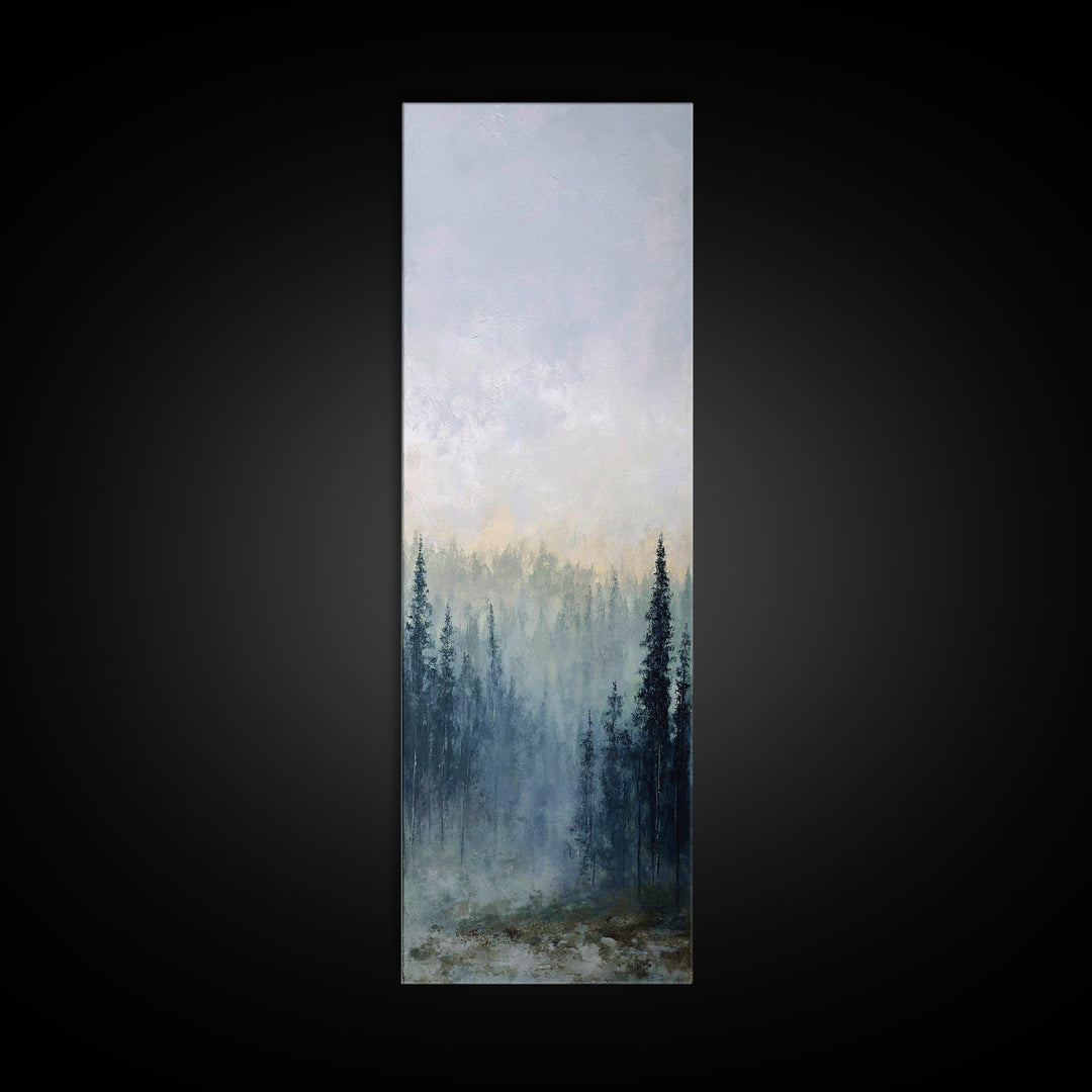 Moody Forest Landscape Canvas Print, Wall Art, Prints Wall Art, Living Room Decor, Oil Painting, Textured Painting, WAL-1x3-22