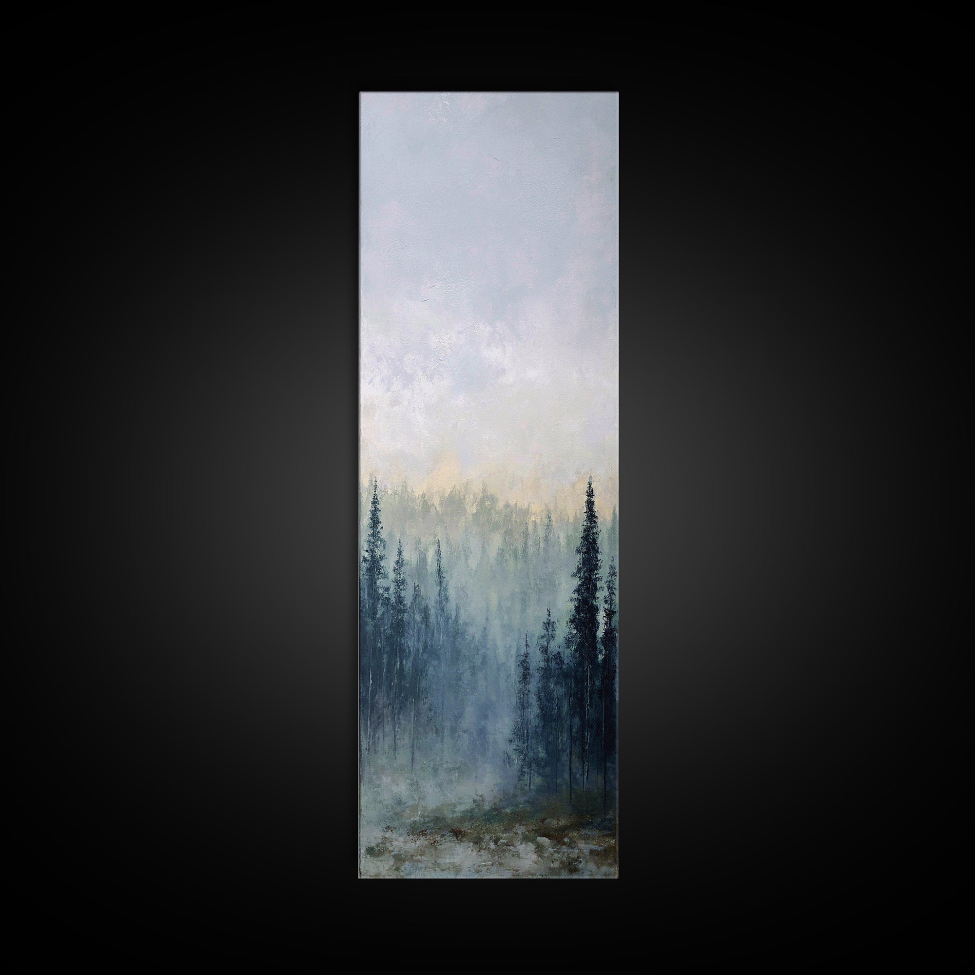 Moody Forest Landscape Canvas Print, Wall Art, Prints Wall Art, Living Room Decor, Oil Painting, Textured Painting, WAL-1x3-22