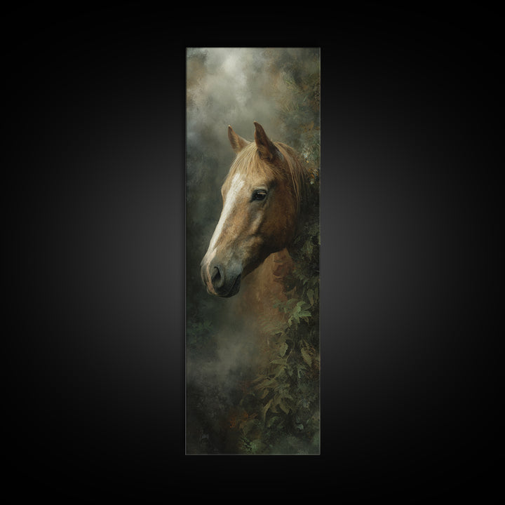 Wild Horse Portrait Canvas Print, Wall Art, Canvas, Living Room Decor, Oil Painting, Canvas Wall Art, Abstract Art, WAL-1x3-25