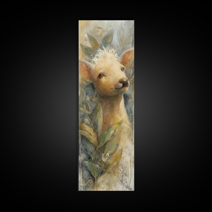 Whimsical Animal Portrait Canvas Print, Wall Art, Canvas Wall Art, Living Room Decor, Fine Art, Statement Artwork, WAL-1x3-59