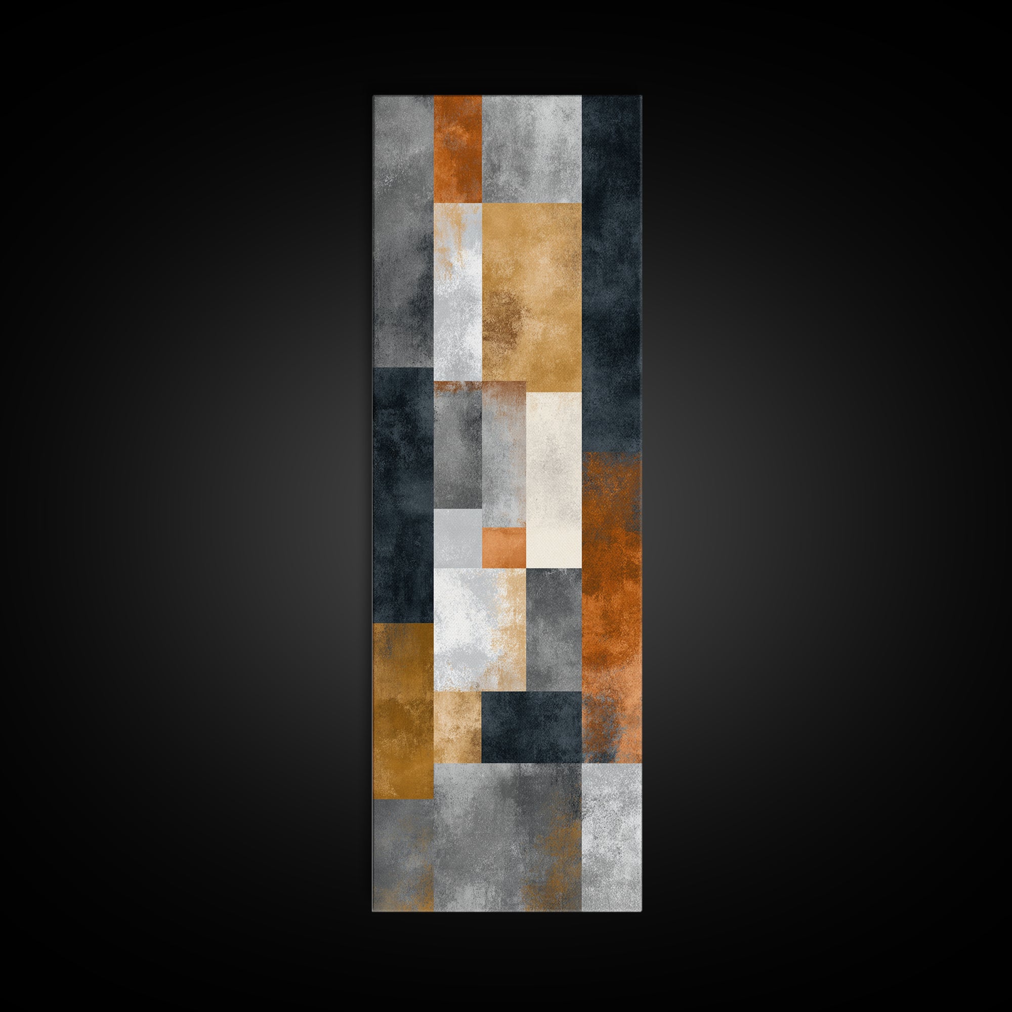 Modern Geometric Composition for Living Spaces Framed Canvas Print, Wall Art, Wall Hanging, Living Room Decor, Abstract Art, WAL-1x3-64