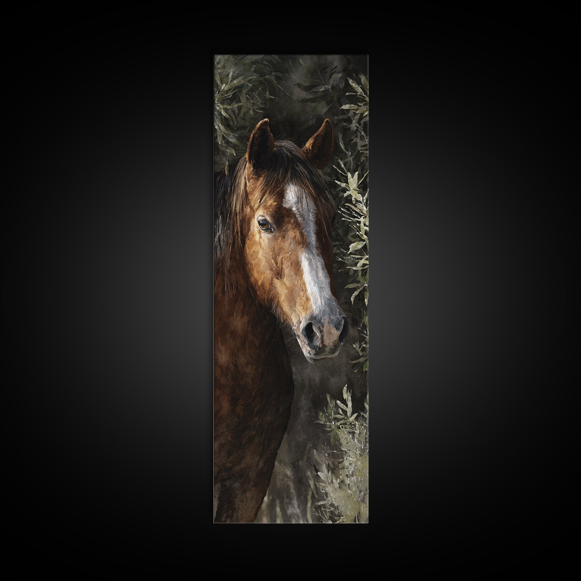 Wild Horse Portrait Canvas Print, Wall Art, Metal Wall Art, Living Room Decor, Fine Art, Digital Print, Wood Wall Art, WAL-1x3-73