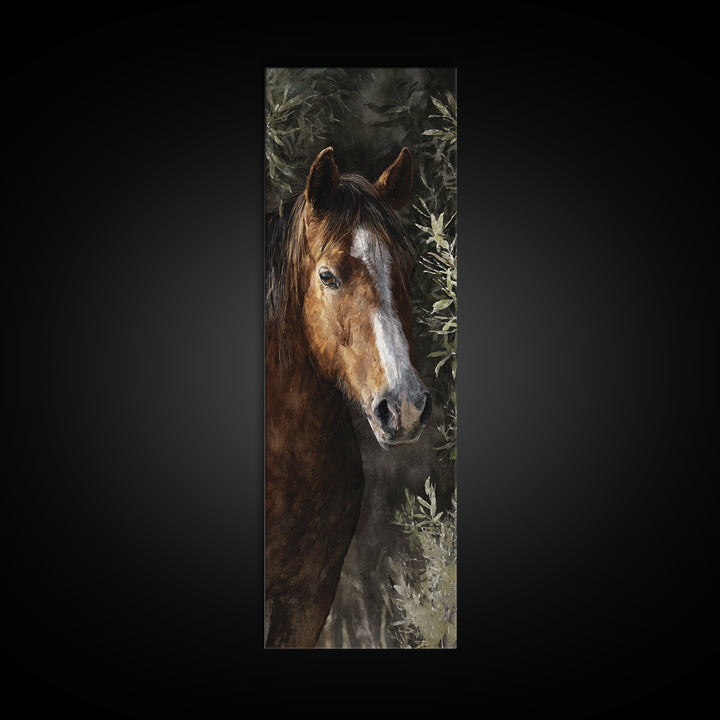 Wild Horse Portrait Canvas Print, Wall Art, Metal Wall Art, Living Room Decor, Fine Art, Digital Print, Wood Wall Art, WAL-1x3-73