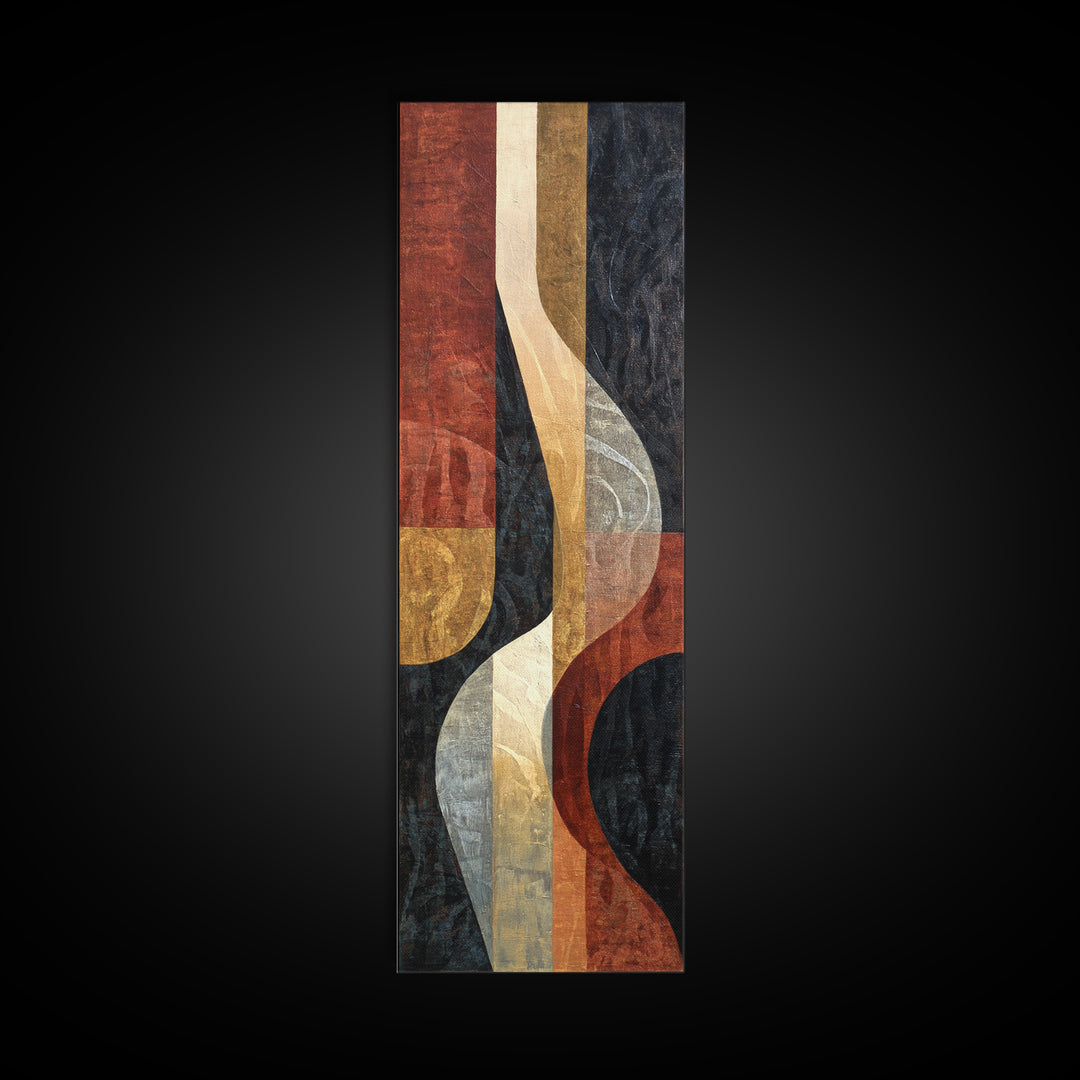 Statement Abstract with Bold Layered Brushwork Canvas Print, Wall Art, Canvas, Living Room Decor, Abstract Art, WAL-1x3-85