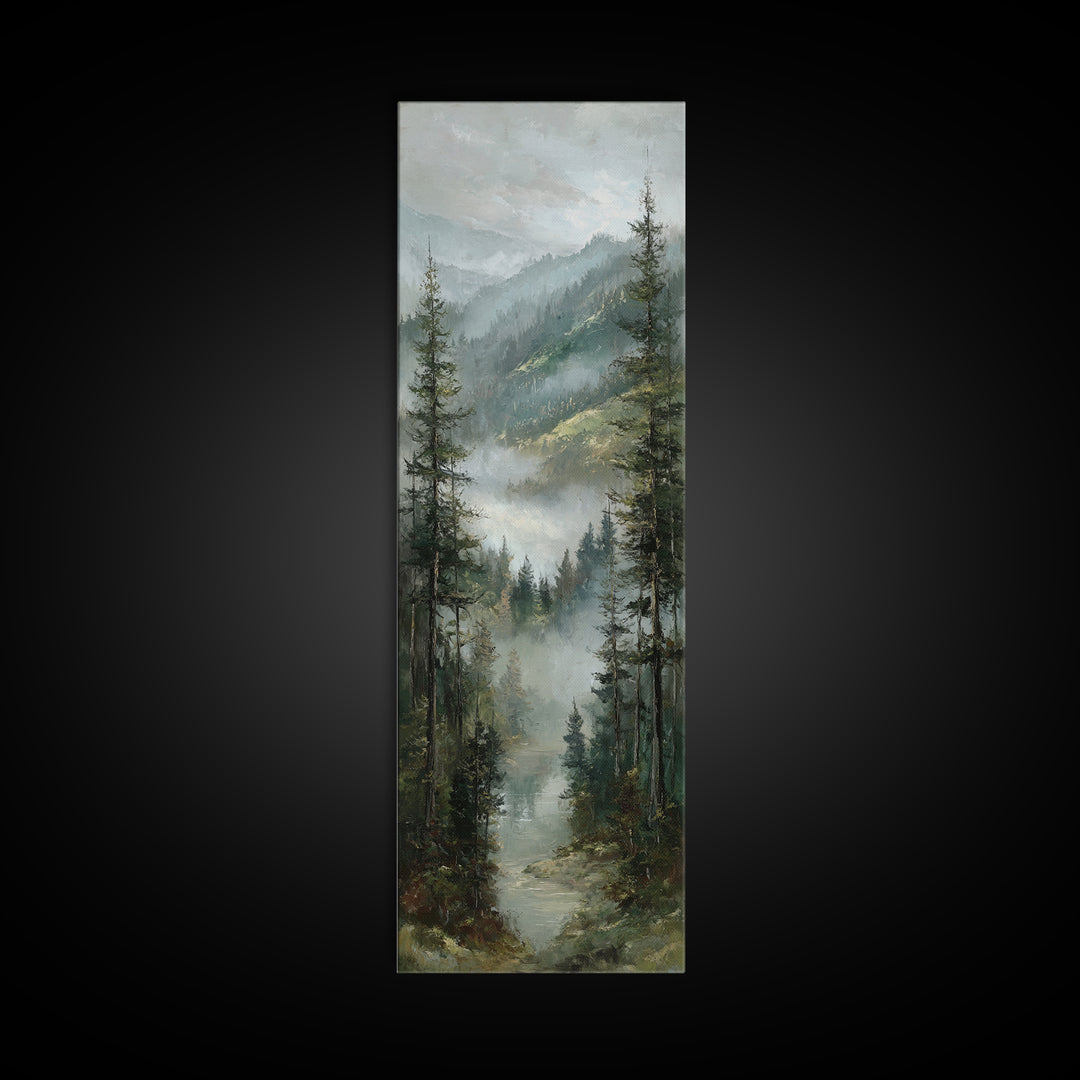 Moody Forest Landscape Canvas Print, Wall Art, Room Decor, Living Room Decor, Fine Art, Printable Wall Art, Wall Hangings, WAL-1x3-94