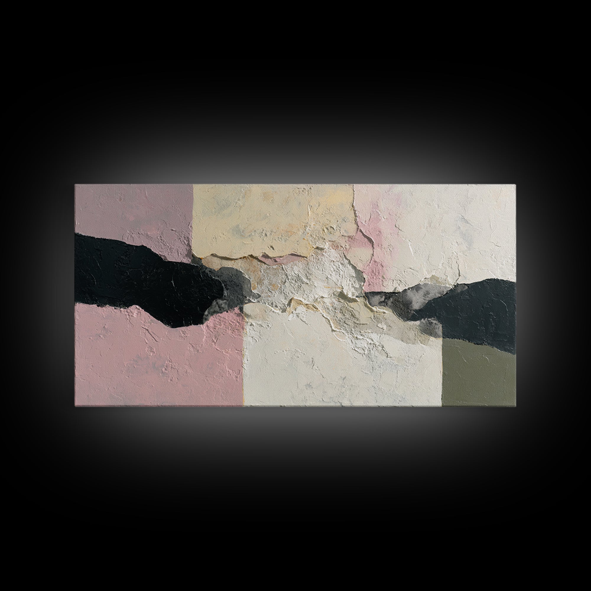Luxury Neutral Plaster Texture Abstract Framed Canvas Print, Wall Art, Original Art, Living Room Decor, Abstract Art, WAL-2x1-11