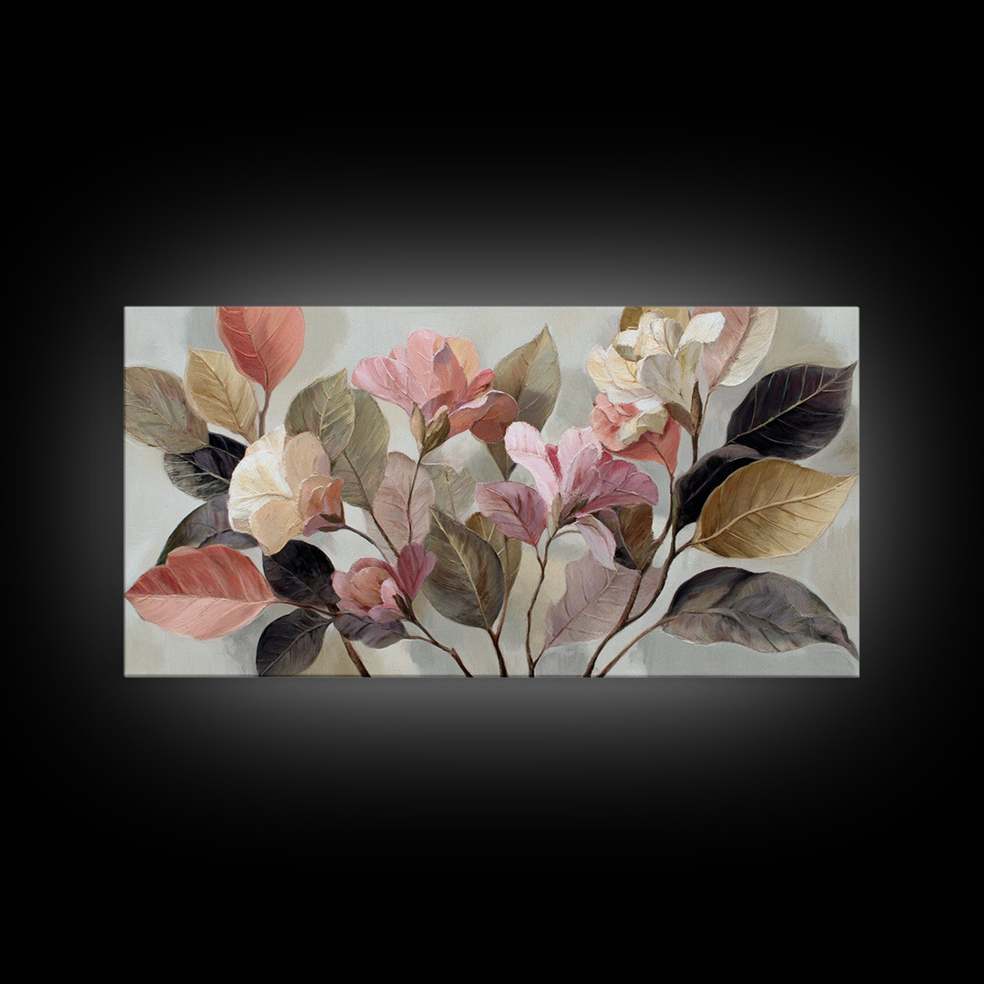 Large Botanical Print Canvas Print, Wall Art, Textured Painting, Living Room Decor, Fine Art, Wall Hangings, WAL-2x1-22