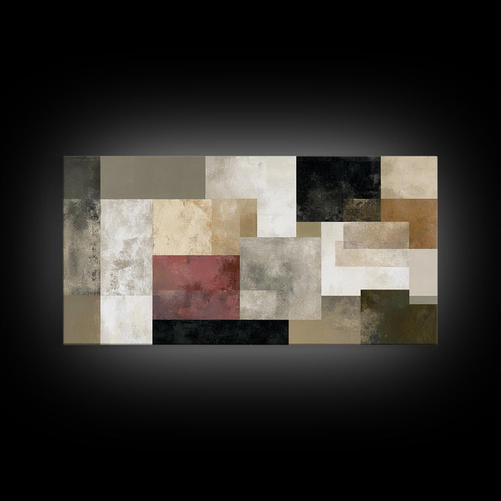 Modern Geometric Composition for Living Spaces Framed Canvas Print, Wall Art, Minimalist Decor, Living Room Decor, Fine Art, WAL-2x1-24