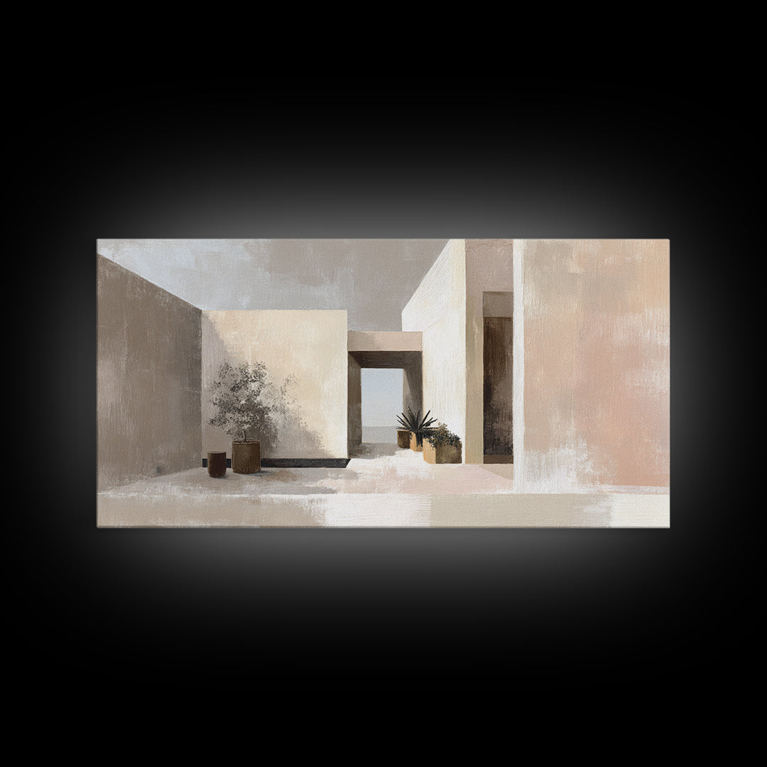 Black and White Architectural Study Framed Canvas Print, Wall Art, Contemporary Art, Living Room Decor, Fine Art, WAL-2x1-28
