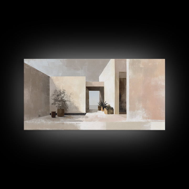 Black and White Architectural Study Framed Canvas Print, Wall Art, Contemporary Art, Living Room Decor, Fine Art, WAL-2x1-28