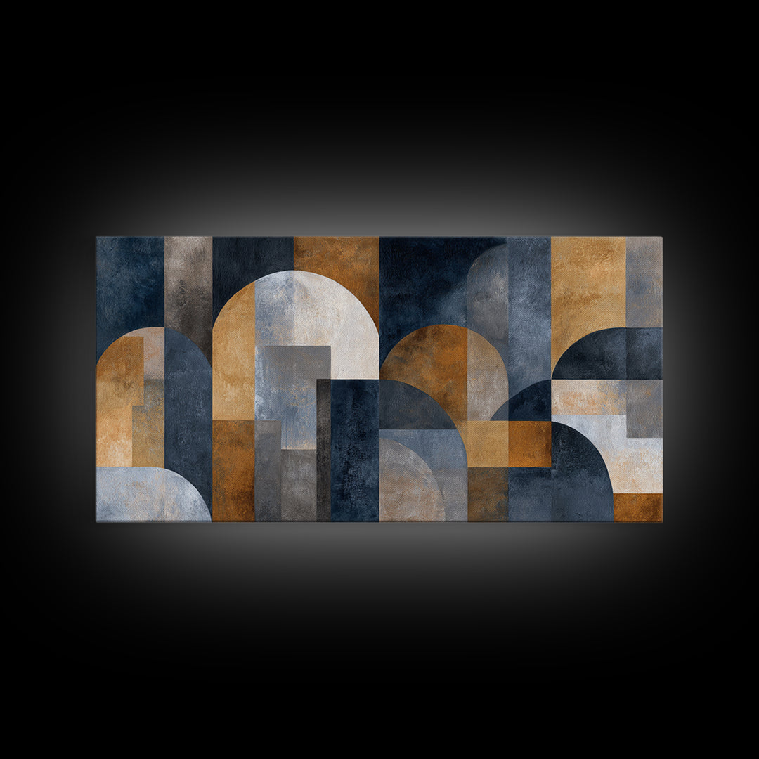 Luxury Neutral Plaster Texture Abstract Framed Canvas Print, Wall Art, Living Room Decor, Abstract Art, Metal Wall Art, WAL-2x1-35