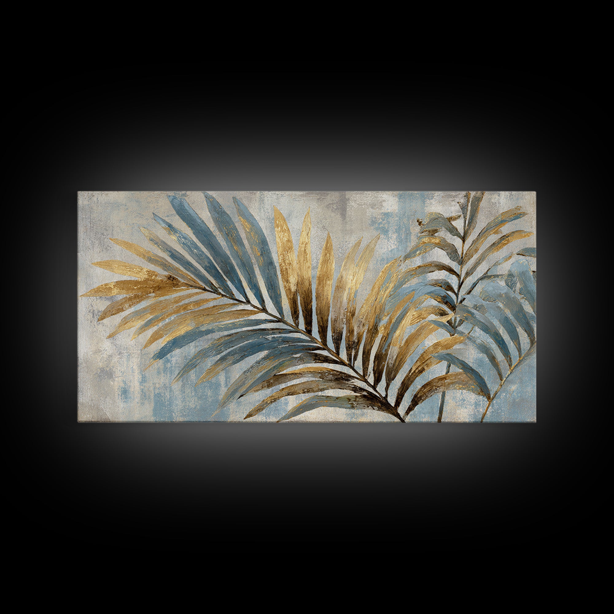 Tropical Palm Leaf Painting Canvas Print, Wall Art, Home Decor, Living Room Decor, Fine Art, Digital Wall Art, WAL-2x1-36