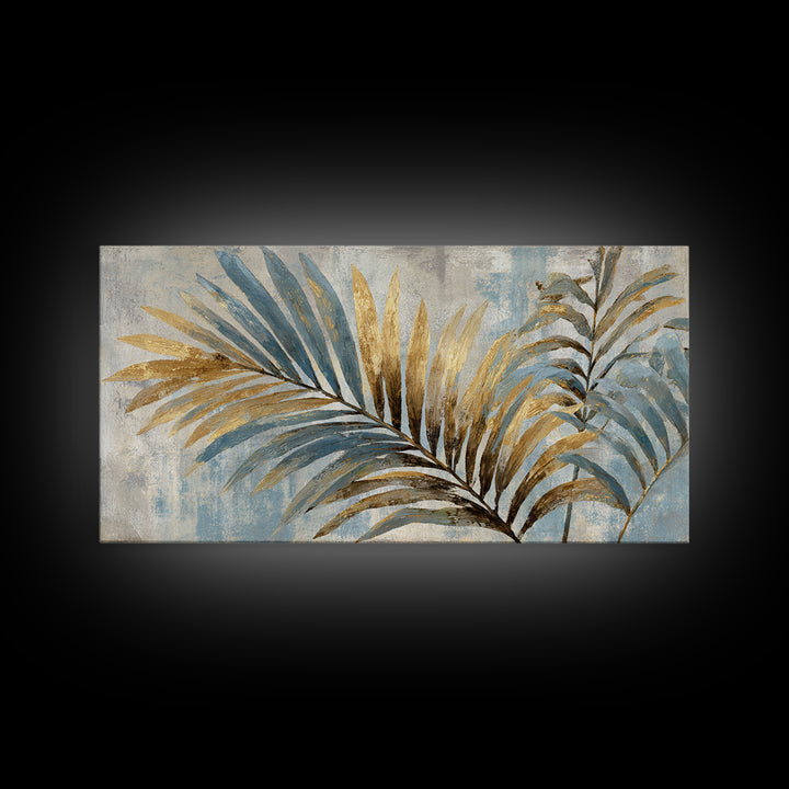 Tropical Palm Leaf Painting Canvas Print, Wall Art, Home Decor, Living Room Decor, Fine Art, Digital Wall Art, WAL-2x1-36