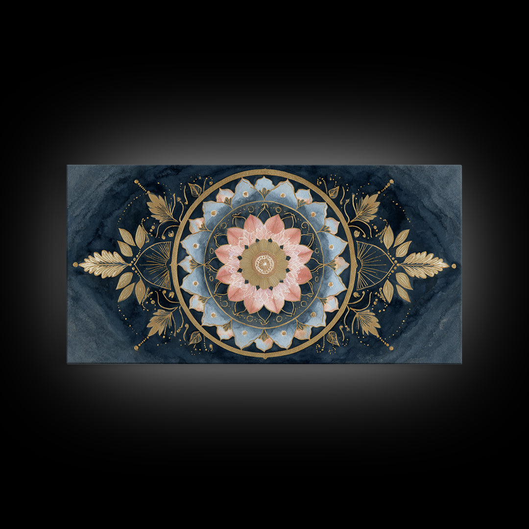 Sacred Geometry Mandala Canvas Print, Wall Art, Art Print, Living Room Decor, Fine Art, Wall Hanging, Home Decor Gift, WAL-2x1-41