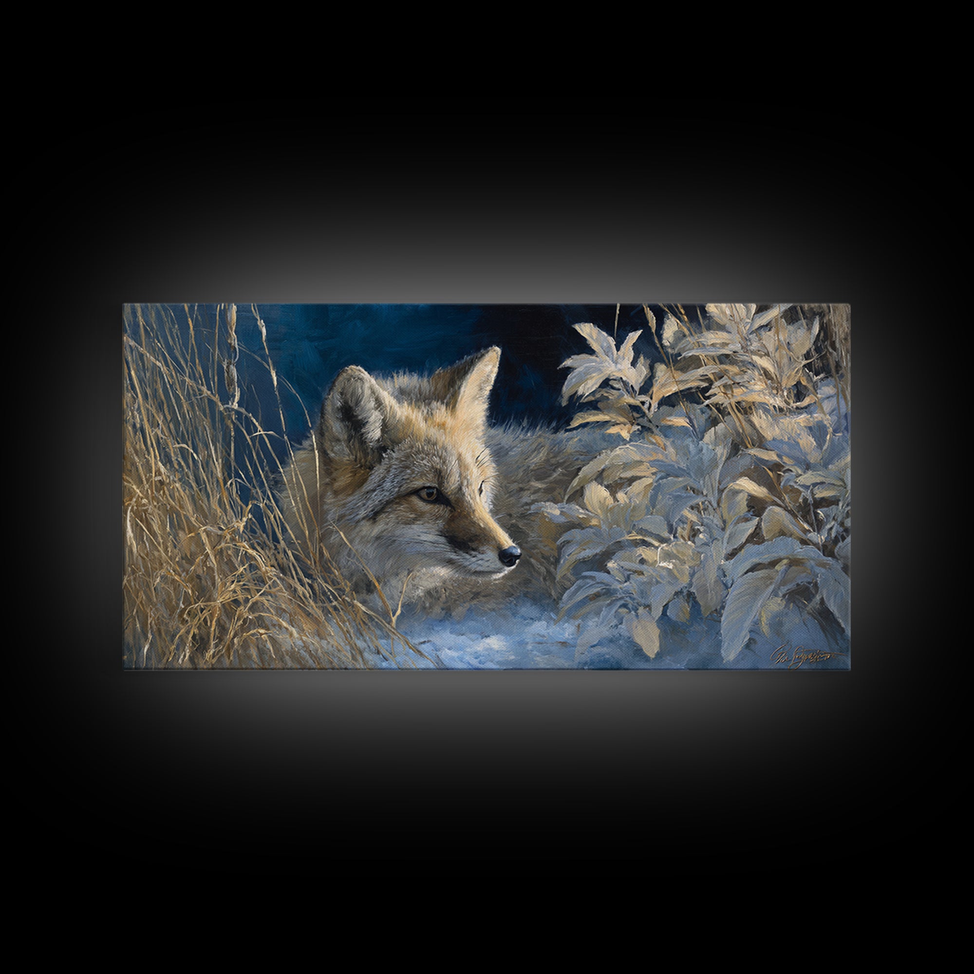 Whimsical Animal Portrait Framed Canvas Print, Wall Art, Gallery Decor, Living Room Decor, Fine Art, Home Decor, WAL-2x1-67