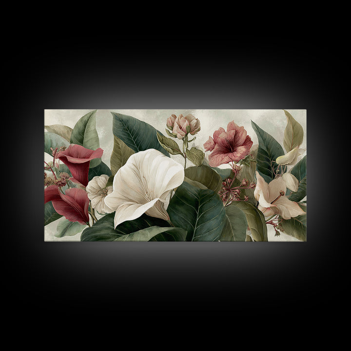 Large Botanical Print Canvas Print, Wall Art, Printable Wall Art, Living Room Decor, Oil Painting, Original Art, WAL-2x1-70