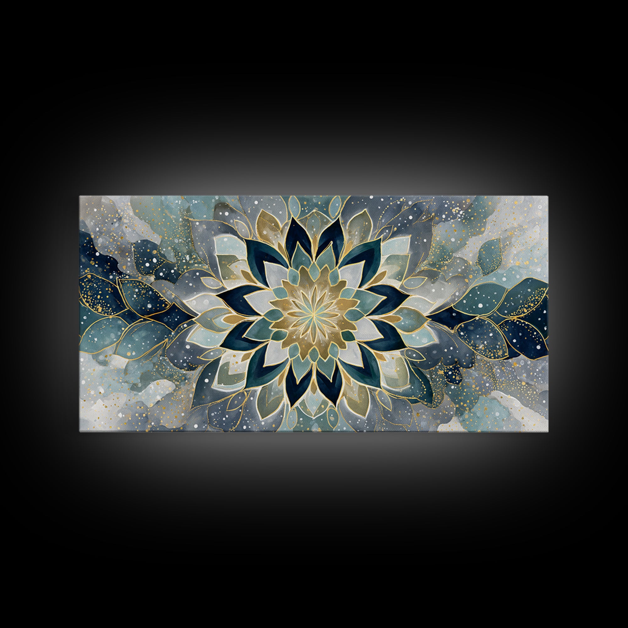 Sacred Geometry Mandala Canvas Print, Wall Art, Art Deco, Living Room Decor, Fine Art, Abstract Wall Art, Gallery Decor, WAL-2x1-89