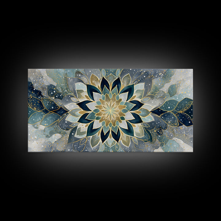 Sacred Geometry Mandala Canvas Print, Wall Art, Art Deco, Living Room Decor, Fine Art, Abstract Wall Art, Gallery Decor, WAL-2x1-89