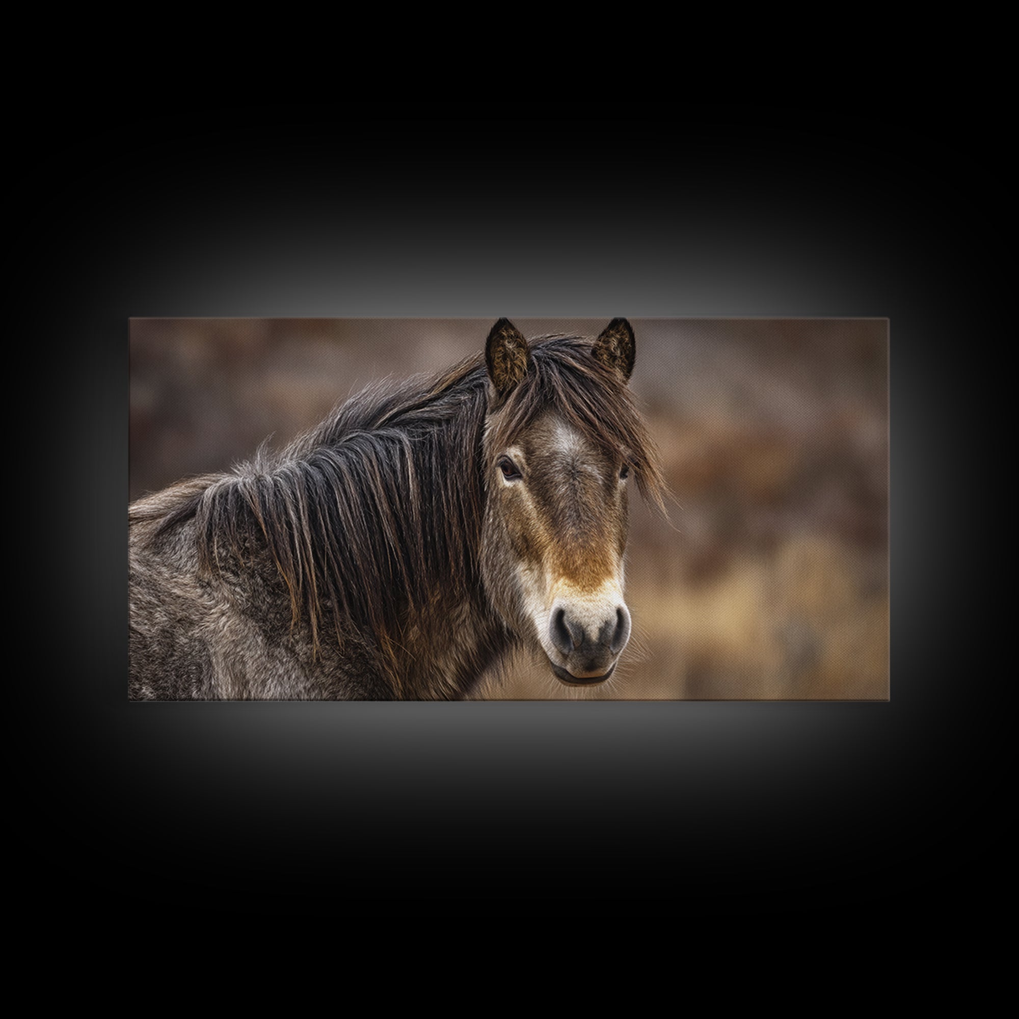 Wild Horse Portrait Framed Canvas Print, Wall Art, Wall Decor, Living Room Decor, Fine Art, Large Wall Art, Art Deco, WAL-2x1-9