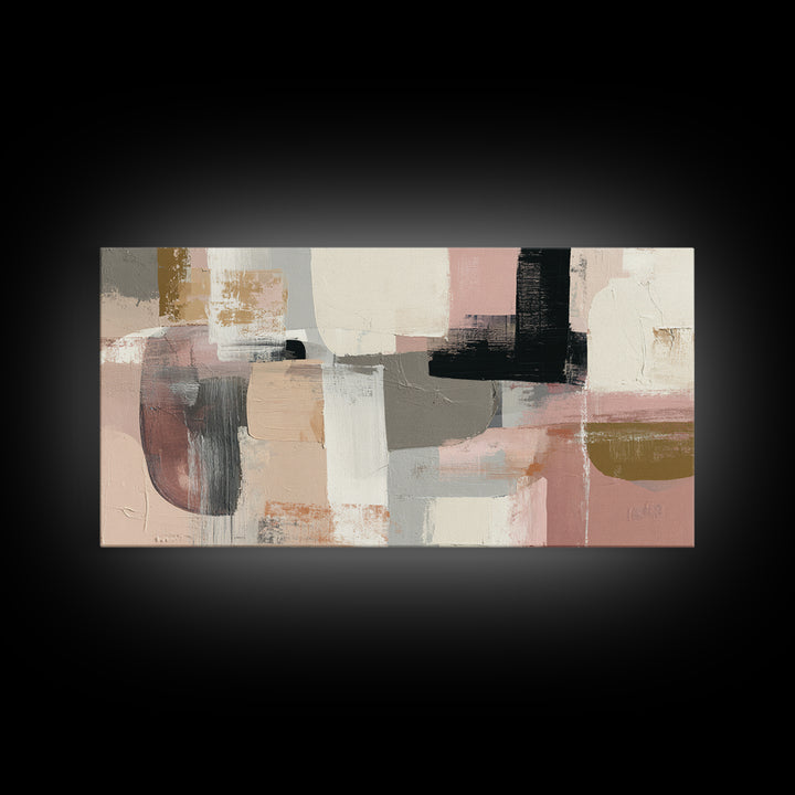 Statement Abstract with Bold Layered Brushwork Canvas Print, Wall Art, Wall Hanging, Living Room Decor, Abstract Art, WAL-2x1-93